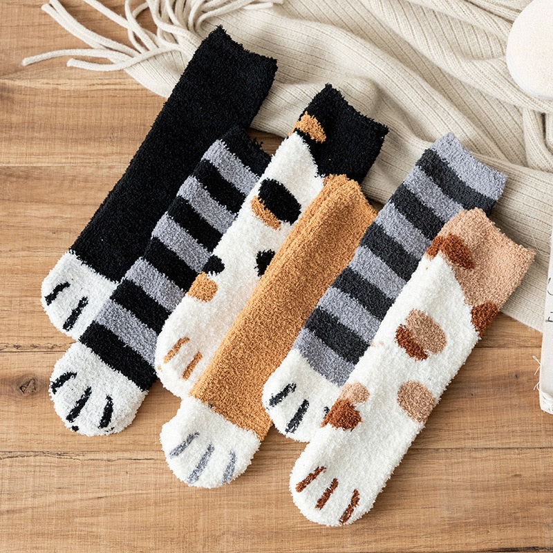 Cat Paw Fleece Socks