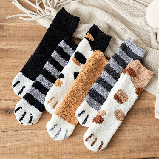 Cat Paw Fleece Socks