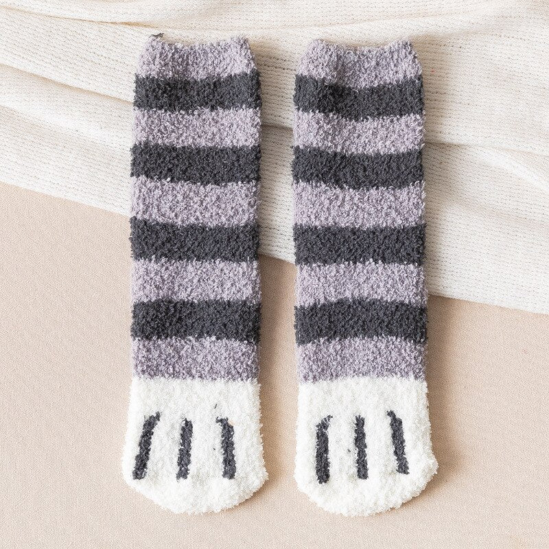 Cat Paw Fleece Socks